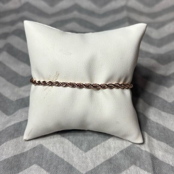 New! Rose Gold Dainty Bracelet Lobster Clasp & Extension - Picture 1 of 4